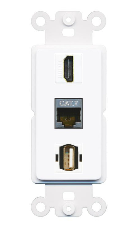 CAT7 HDMI USB2 Wall Plate [White]