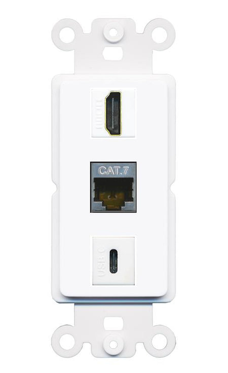 CAT7 HDMI USBC Wall Plate [White]