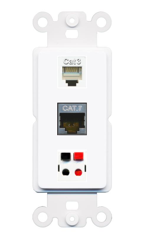 CAT7 PHONE SPEAKER Wall Plate [White]