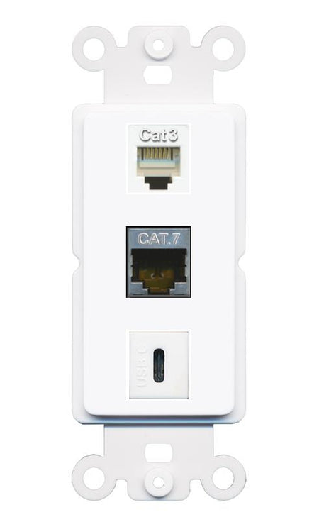CAT7 PHONE USBC Wall Plate [White]