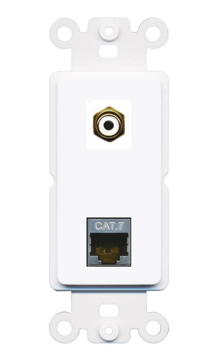 CAT7 RCA-WHITE Rocker Insert Module Wall Plate [White]