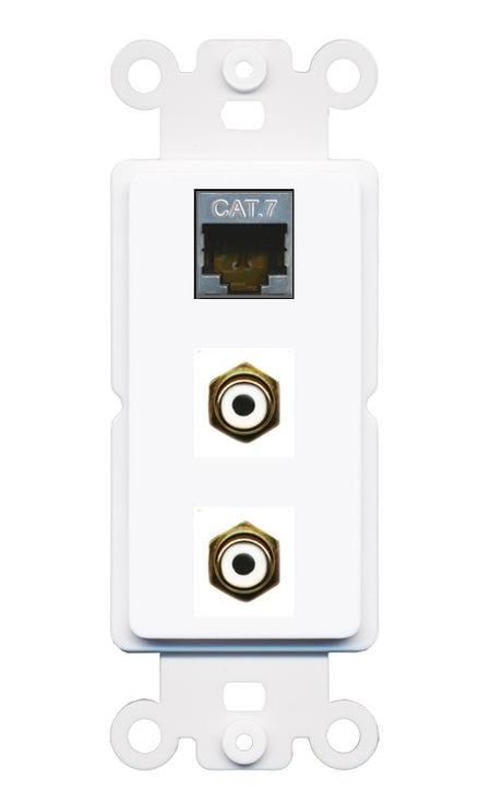 CAT7 2 RCA-WHITE Wall Plate [White]