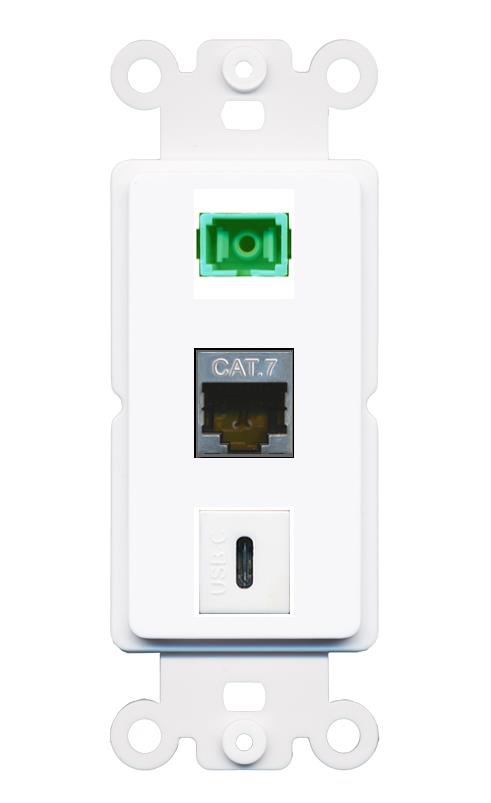 CAT7 SC-APC-SX USBC Wall Plate [White]