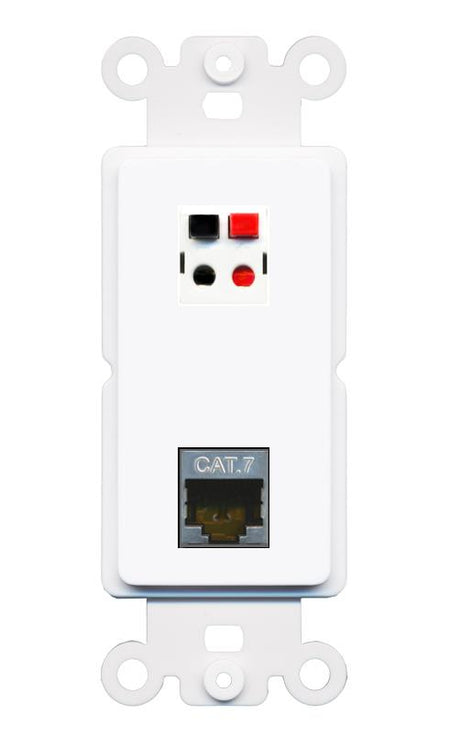 CAT7 SPEAKER Rocker Insert Module Wall Plate [White]