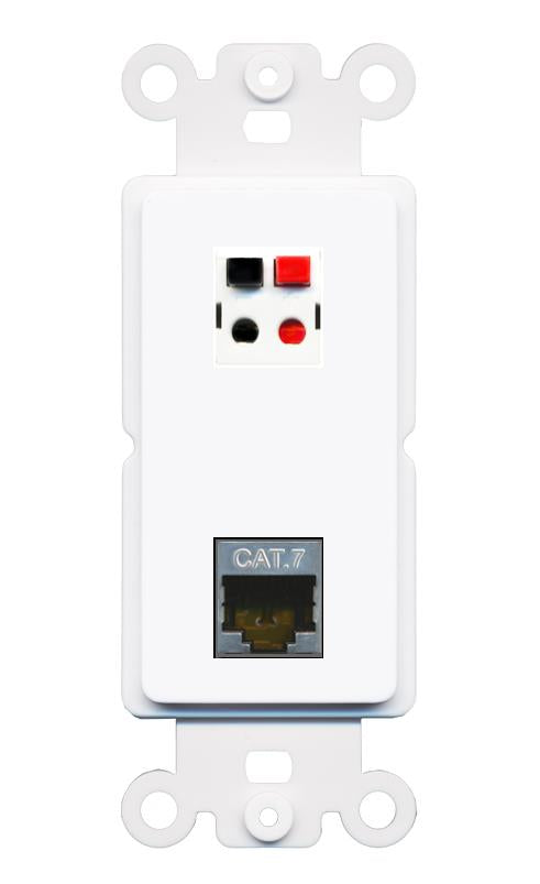 CAT7 SPEAKER Rocker Insert Module Wall Plate [White]