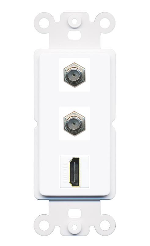 2 COAX HDMI Wall Plate [White]