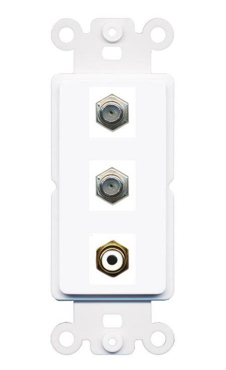2 COAX RCA-WHITE Wall Plate [White]