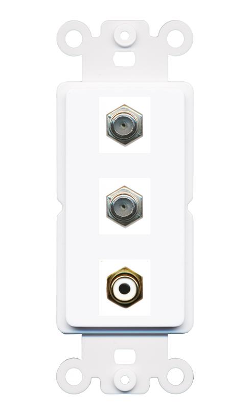 2 COAX RCA-WHITE Wall Plate [White]