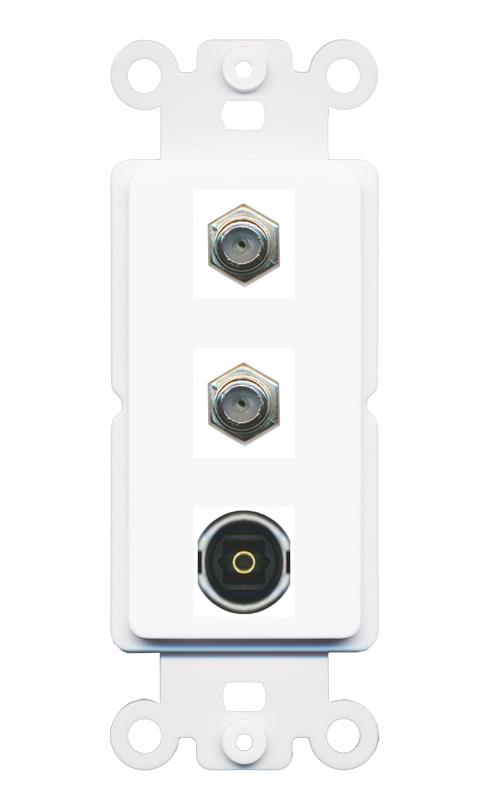 2 COAX TOSLINK Wall Plate [White]