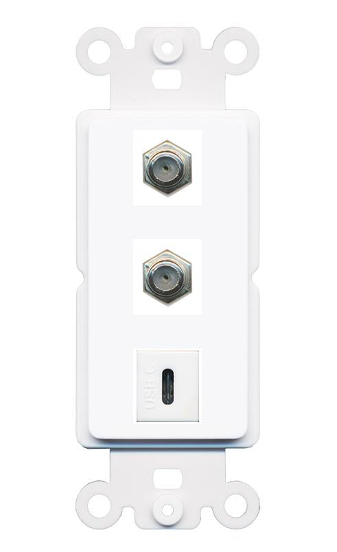 2 COAX USBC Wall Plate [White]