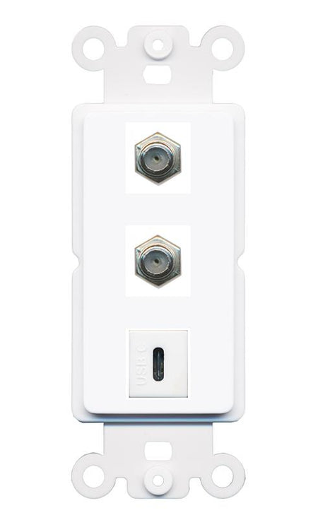 2 COAX USBC Wall Plate [White]