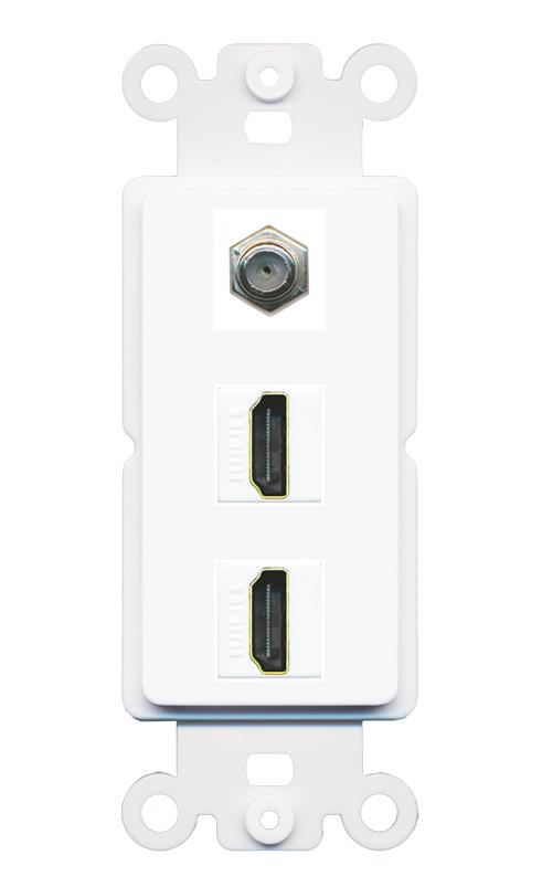 COAX 2 HDMI Wall Plate [White]