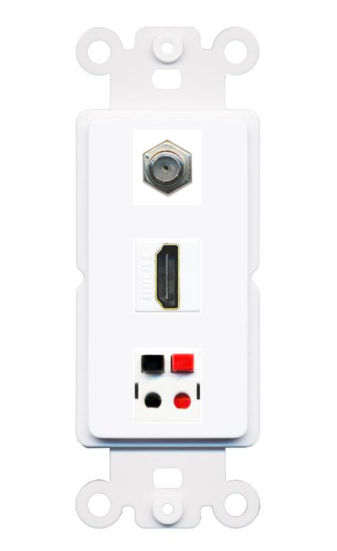 COAX HDMI SPEAKER Wall Plate [White]