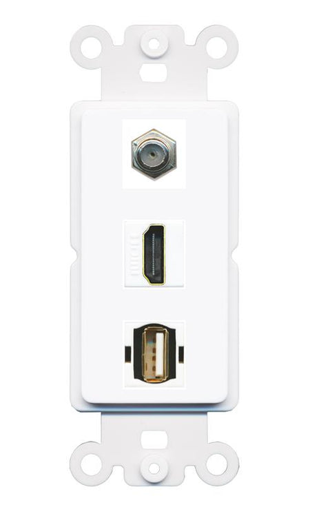 COAX HDMI USB2 Wall Plate [White]