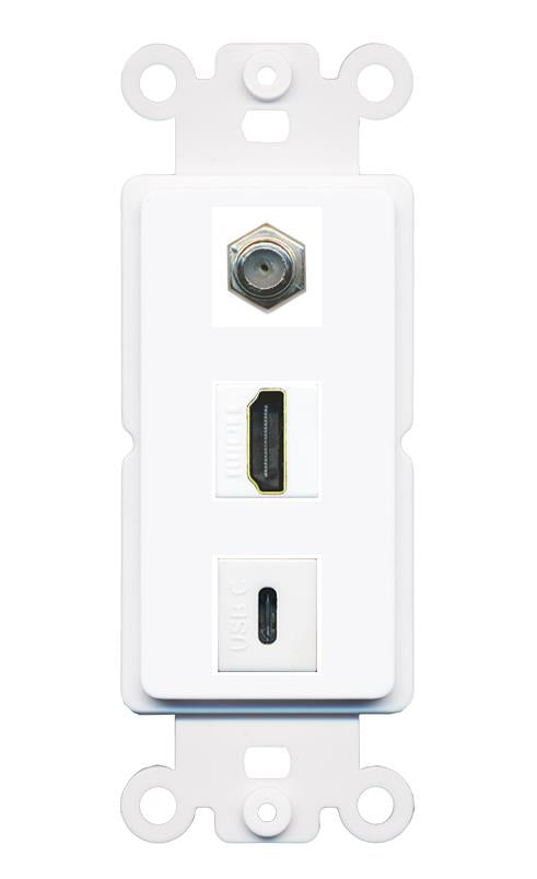 COAX HDMI USBC Wall Plate [White]