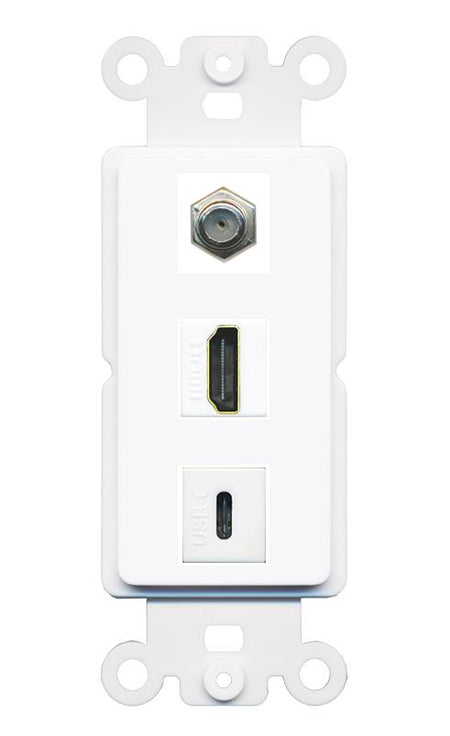 COAX HDMI USBC Wall Plate [White]