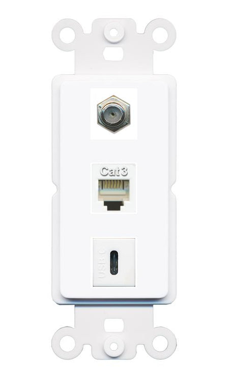 COAX PHONE USBC Wall Plate [White]
