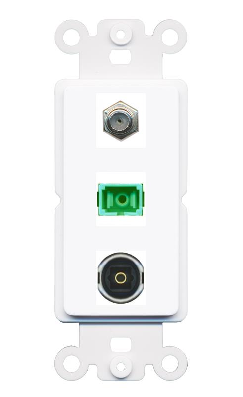 COAX SC-APC-SX TOSLINK Wall Plate [White]