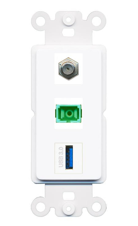COAX SC-APC-SX USB-3 Wall Plate [White]