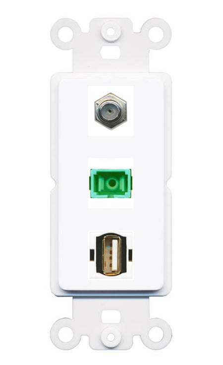 COAX SC-APC-SX USB2 Wall Plate [White]