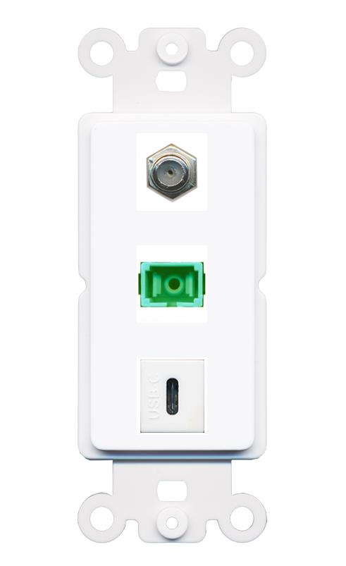 COAX SC-APC-SX USBC Wall Plate [White]