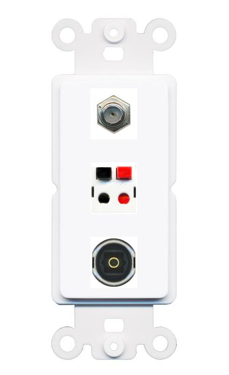 COAX SPEAKER TOSLINK Wall Plate [White]