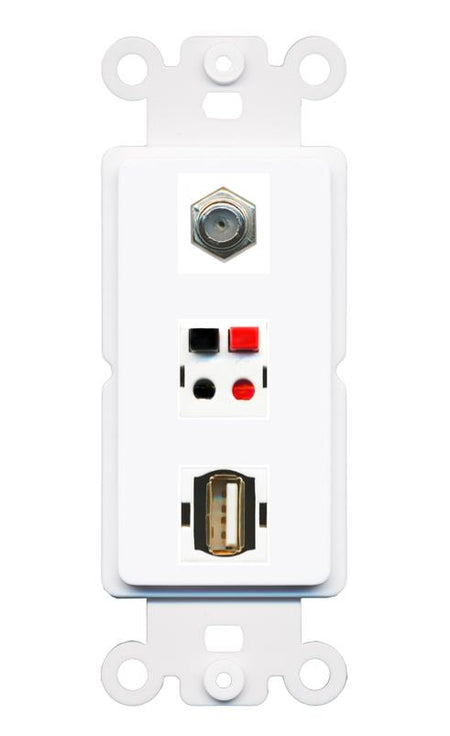 COAX SPEAKER USB2 Wall Plate [White]