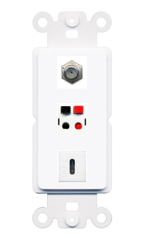 COAX SPEAKER USBC Wall Plate [White]