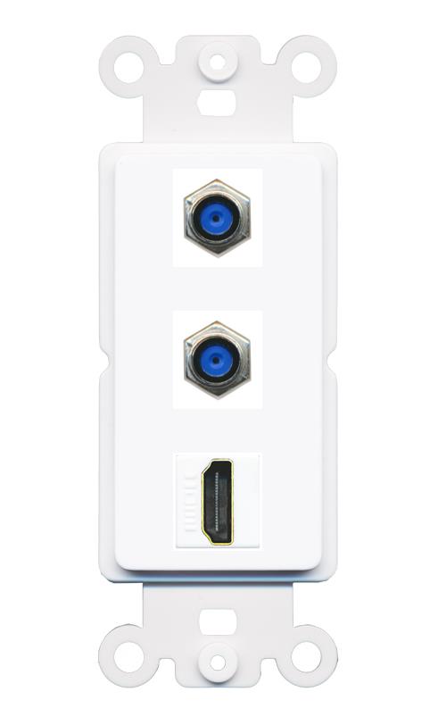 2 F81 HDMI Wall Plate [White]