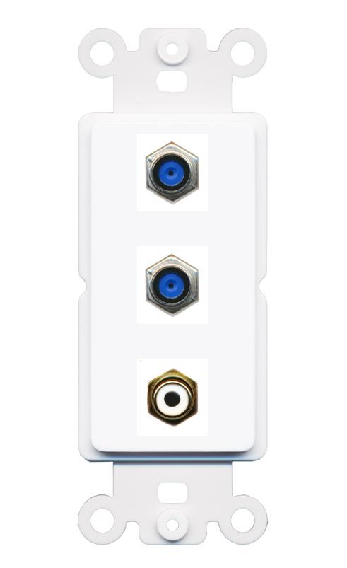 2 F81 RCA-WHITE Wall Plate [White]
