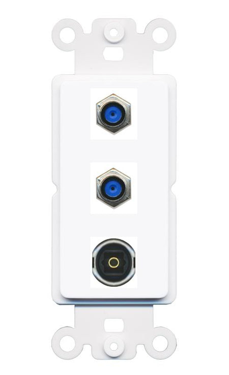 2 F81 TOSLINK Wall Plate [White]