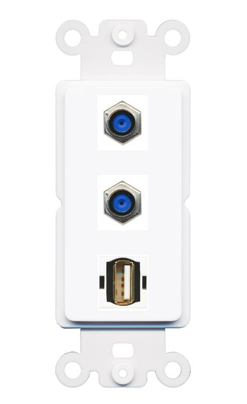 2 F81 USB2 Wall Plate [White]