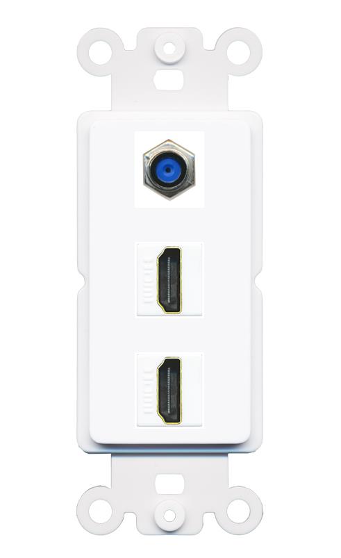 F81 2 HDMI Wall Plate [White]