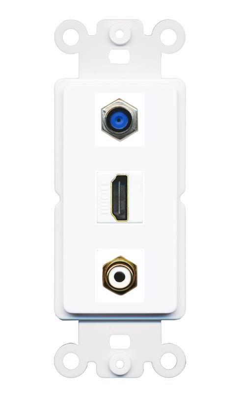 F81 HDMI RCA-WHITE Wall Plate [White]