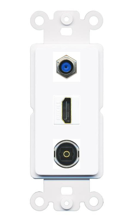 F81 HDMI TOSLINK Wall Plate [White]