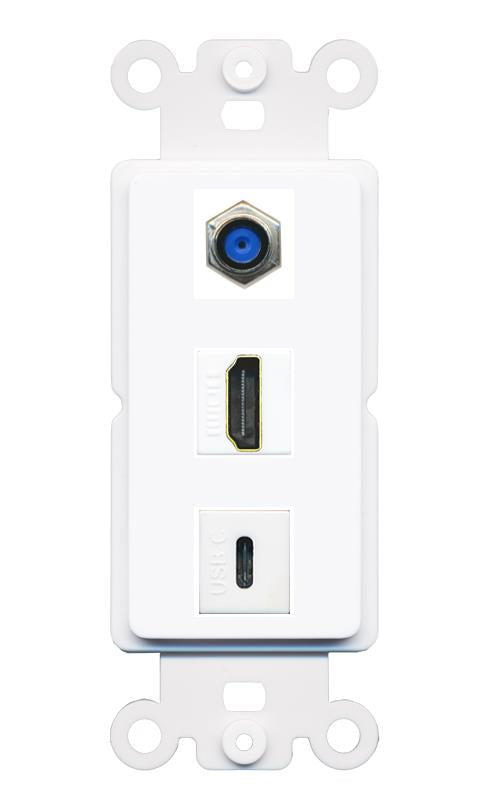 F81 HDMI USBC Wall Plate [White]