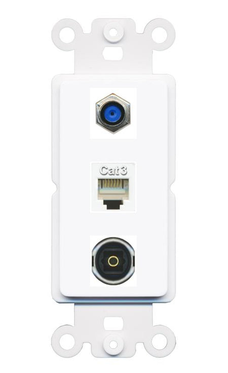 F81 PHONE TOSLINK Wall Plate [White]