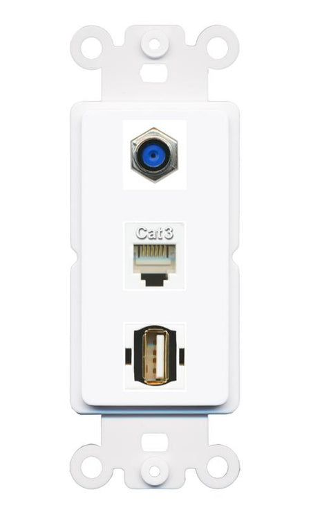 F81 PHONE USB2 Wall Plate [White]