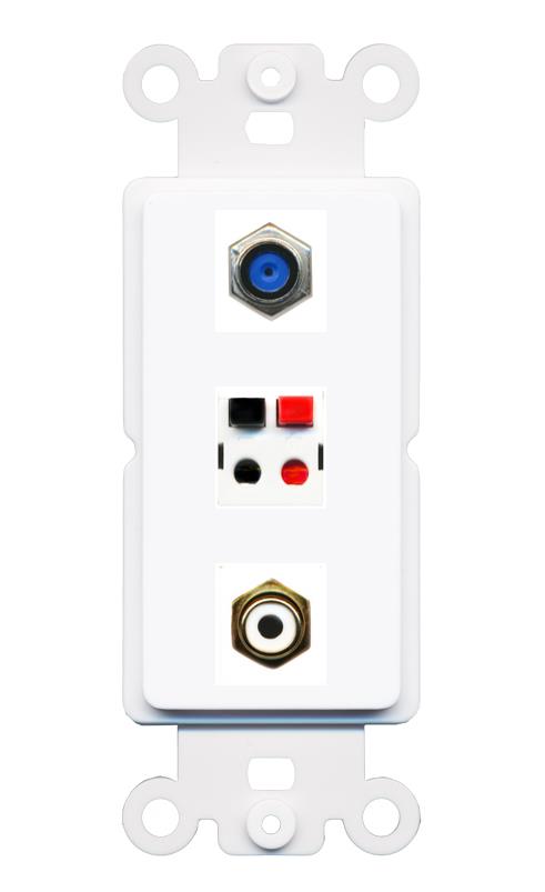 F81 RCA-WHITE SPEAKER Wall Plate [White]