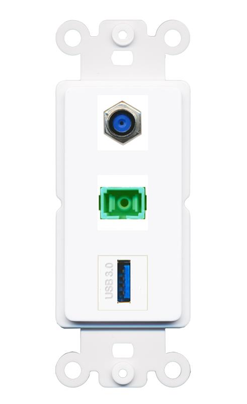 F81 SC-APC-SX USB-3 Wall Plate [White]