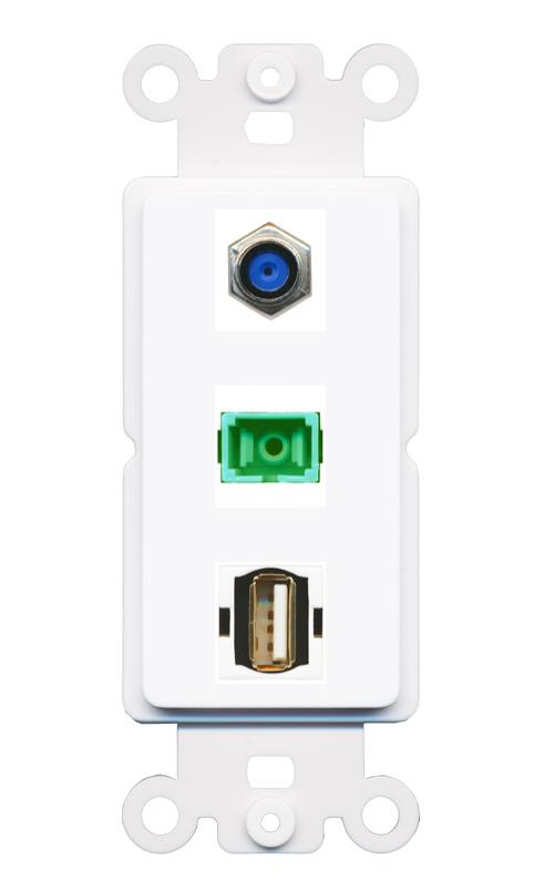 F81 SC-APC-SX USB2 Wall Plate [White]