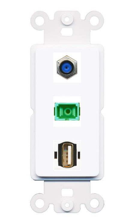 F81 SC-APC-SX USB2 Wall Plate [White]