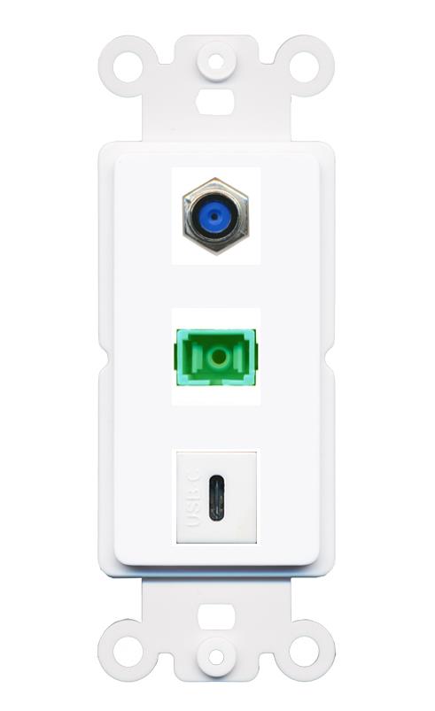 F81 SC-APC-SX USBC Wall Plate [White]