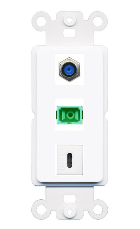 F81 SC-APC-SX USBC Wall Plate [White]