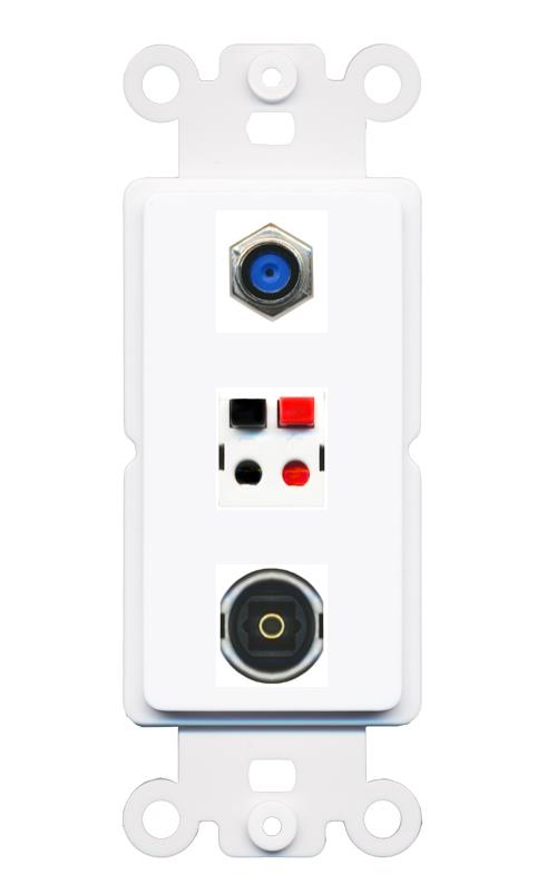 F81 SPEAKER TOSLINK Wall Plate [White]