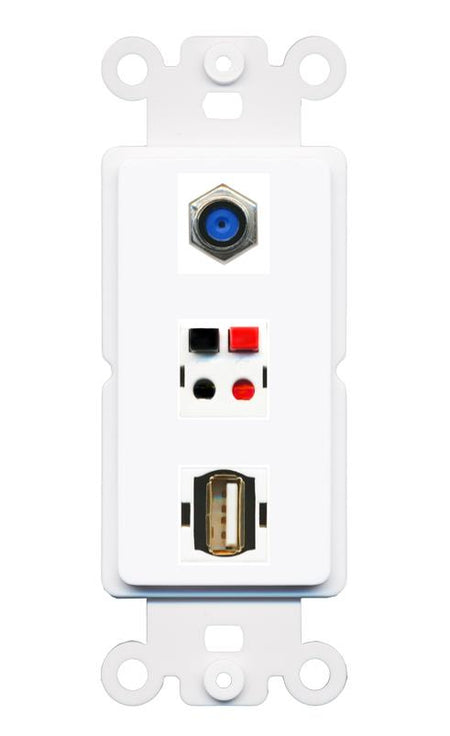 F81 SPEAKER USB2 Wall Plate [White]