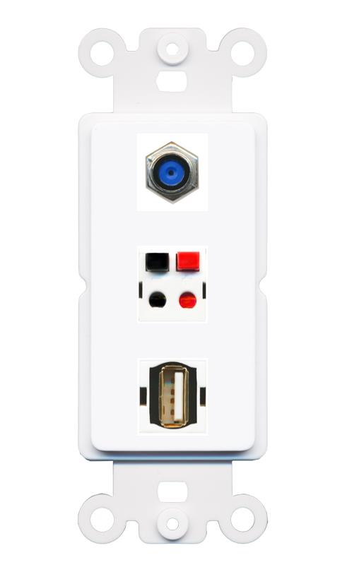 F81 SPEAKER USB2 Wall Plate [White]