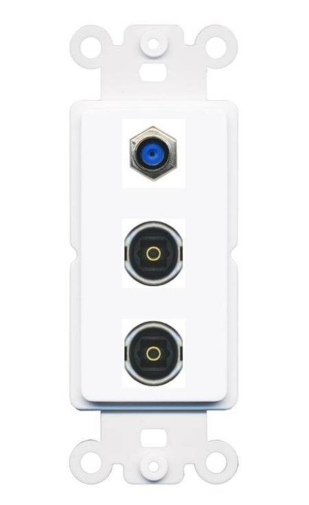 F81 2 TOSLINK Wall Plate [White]