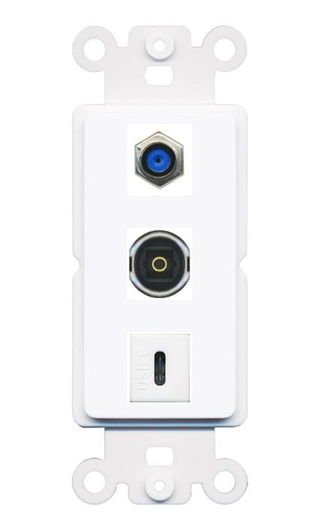 F81 TOSLINK USBC Wall Plate [White]