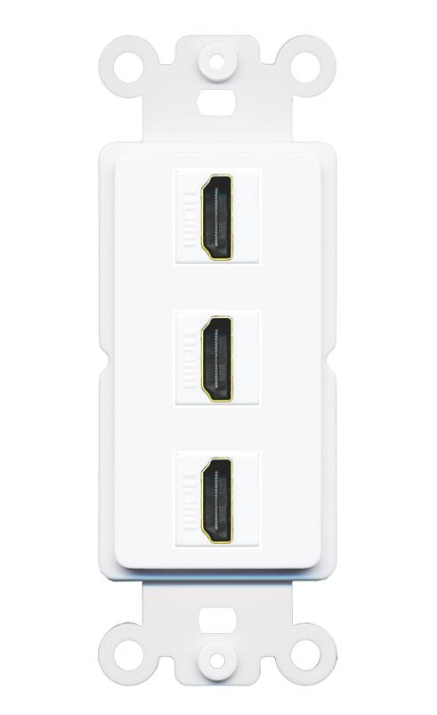 3 HDMI Wall Plate [White]